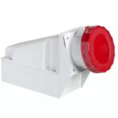   Schneider Electric, 81182, ipari csatlakozó rögzíthető dugalj tokozott 4P (3P+F) 63A 6h, 400V 50/60 Hz, IP67, Dafr-633, piros, csavaros csatlakozás, PratiKa (Schneider 81182)