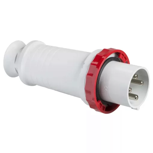 Schneider Electric, 81394, ipari csatlakozó lengő dugvilla egyenes 4P (3P+F) 125A 6h, 400V 50/60 Hz, IP67, Dfh-1253, piros, csavaros csatlakozás, PratiKa (Schneider 81394)
