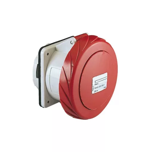 Schneider Electric, 81694, ipari csatlakozó beépíthető dugalj egyenes 4P (3P+F) 125A 6h, 400V 50/60 Hz, IP67, Dafb-1253, piros, csavaros csatlakozás, PratiKa (Schneider 81694)
