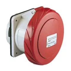   Schneider Electric, 81695, ipari csatlakozó beépíthető dugalj egyenes 5P (3P+N+F) 125A 6h, 400V 50/60 Hz, IP67, Dafb-1254, piros, csavaros csatlakozás, PratiKa (Schneider 81695)