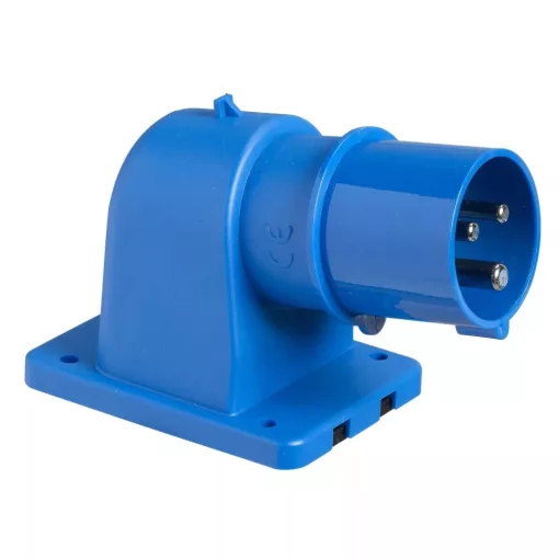 Schneider Electric, 81816, ipari csatlakozó beépíthető dugvilla ferde 3P (2P+F) 32A 6h, 230V 50/60 Hz, IP44, Dfb-322, kék, csavaros csatlakozás, PratiKa (Schneider 81816)