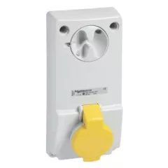   Schneider 82040 UNIKA Panelre szerelhető, reteszelhető aljzat, 3P+F, 4h, 32A, 130V, IP44, védelem nélkül