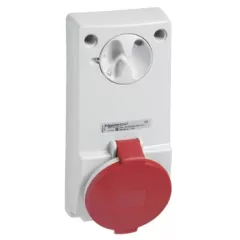   Schneider 82045 UNIKA Panelre szerelhető, reteszelhető aljzat, 2P+F, 9h, 32A, 415V, IP44, védelem nélkül