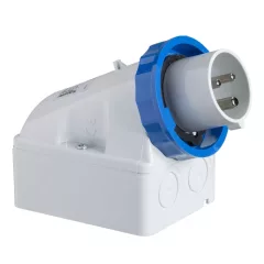   Schneider Electric, 83554, ipari csatlakozó rögzíthető dugvilla tokozott 3P (2P+F) 16A 6h, 230V 50/60 Hz, IP67, Dfr-162, kék, csavaros csatlakozás, PratiKa (Schneider 83554)