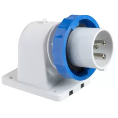   Schneider Electric, 83866, ipari csatlakozó beépíthető dugvilla ferde 3P (2P+F) 32A 6h, 230V 50/60 Hz, IP67, Dfb-322, kék, csavaros csatlakozás, PratiKa (Schneider 83866)