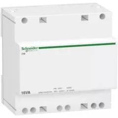   Schneider Electric, A9A15218, moduláris bisztonsági transzformátor 16 VA, 230V/12-24V AC 50/60 Hz, ACTI9 (Schneider A9A15218)