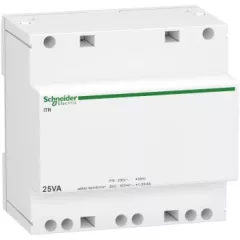   Schneider Electric, A9A15219, moduláris bisztonsági transzformátor 25 VA, 230V/12-24V AC 50/60 Hz, ACTI9 (Schneider A9A15219)