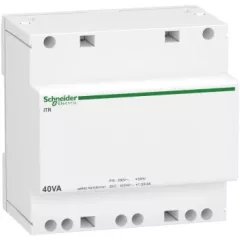   Schneider Electric, A9A15220, moduláris bisztonsági transzformátor 40 VA, 230V/12-24V AC 50/60 Hz, ACTI9 (Schneider A9A15220)