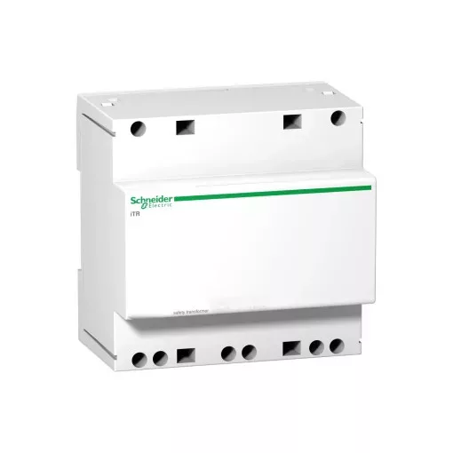 Schneider Electric, A9A15222, moduláris bisztonsági transzformátor 63 VA, 230V/12-24V AC 50/60 Hz, ACTI9 (Schneider A9A15222)