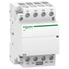   Schneider Electric, Moduláris kontaktor 63A, 4 Nyitó érintkező, 220-240V AC 50 Hz (Schneider A9C20867)