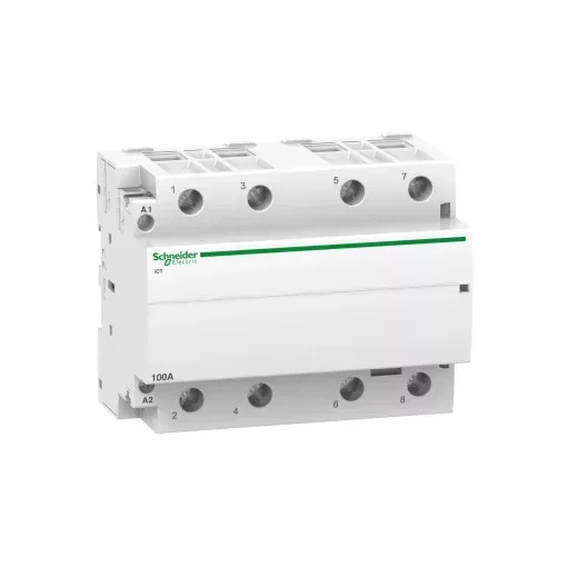 Schneider Electric, Moduláris kontaktor 100A, 4 Záró érintkező, 220-240V AC 50 Hz (Schneider A9C20884)