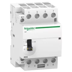   Schneider Electric, Moduláris kontaktor 40A, kézi kapcsolással, 4 Záró érintkező, 24V AC 50 Hz (Schneider A9C21144)