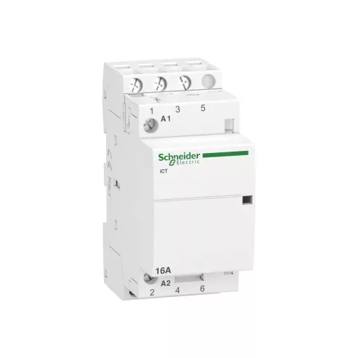 Schneider Electric, Moduláris kontaktor 16A, 3 Záró érintkező, 220-240V AC 50 Hz (Schneider A9C22813)