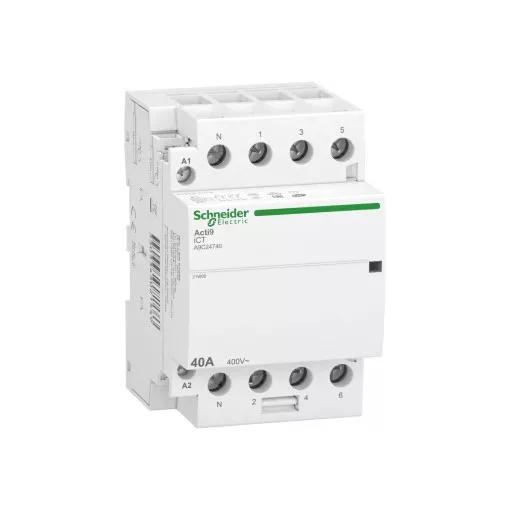 Schneider Electric A9C24740 ACTI9 iCT40A Moduláris kontaktor 40A - 4 Záró érintkező,  220-240VAC -50 Hz