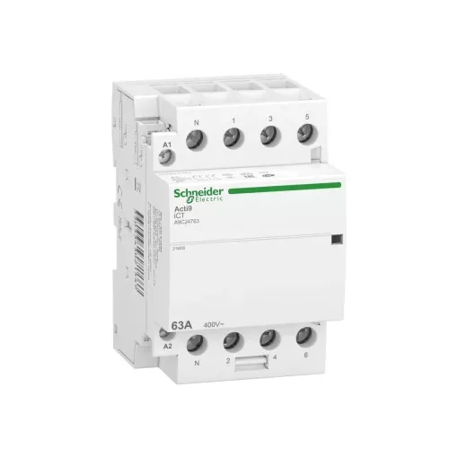 Schneider Electric A9C24763 ACTI9 iCT63A Moduláris kontaktor 63A - 4 Záró érintkező,  220-240VAC -50 Hz