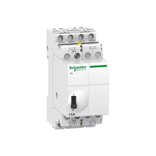 Schneider Electric, ACTI9 iTL, A9C30114, impulzusrelé 4P 16A, 4 Záró érintkező, 24 V AC / 12 V DC vezerlés, ACTI9 iTL (Schneider A9C30114)