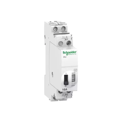 Schneider Electric, ACTI9 iTLI, A9C30815, impulzusrelé 1P 16A, 1 Záró + 1 Nyitó érintkező, 230..240 V AC / 110 V DC vezerlés, ACTI9 iTLI (Schneider A9C30815)