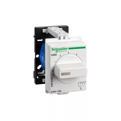 Schneider A9E15121 ACTI9 iCMD DIN sínes választókapcsoló, 4 csatornás, 10A, 2P, U 415VAC