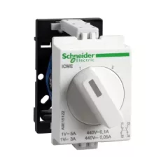   Schneider A9E15122 ACTI9 iCME DIN sínes választókapcsoló, 2 csatornás kisfogyasztású, 10A, 0.1-5