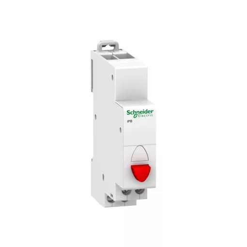 Schneider A9E18031 ACTI9 iPB nyomógomb, 1NC, piros