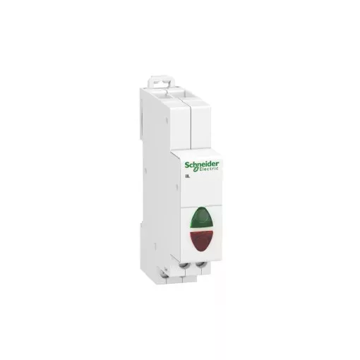 Schneider Electric, A9E18325, moduláris jelzőlámpa, 1db zöld + 1db piros leddel, 110..230V AC, iIL Acti9 (Schneider A9E18325)