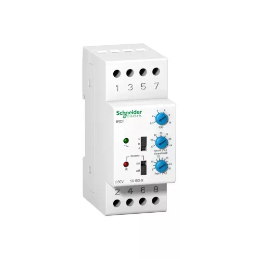 Schneider A9E21181 ACTI9 iRCI áramfigyelő relé, 2P, 8A, Uc 230VAC