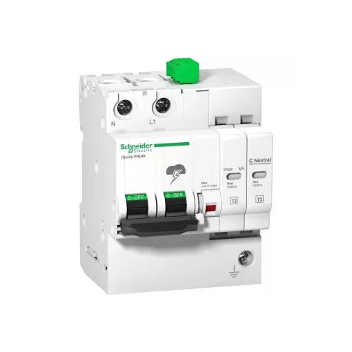 Schneider A9L16292 ACTI9 iQuickPRD túlfeszültség-korlátozó, cs.bet. távjelzéssel, 40kA, 1P-N
