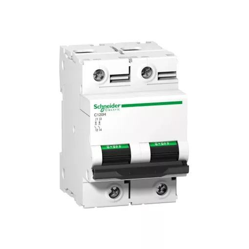 Schneider Electric Acti9 A9N18414 Kismegszakító 2P,100A, B karakterisztika, 15 kA Acti9 C120H
