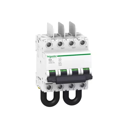 Schneider Electric Acti9 A9N61699 egyenáramú terheléskapcsoló 2P, 50 A, 1000 V DC - SW60-DC 