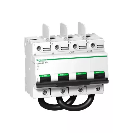Schneider Electric Acti9 A9N61701 egyenáramú terheléskapcsoló 2P, 100 A, 1000 V DC - C120NA-DC