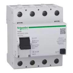   Schneider Electric A9R25492 Acti9 RCCB-ID áram-védőkapcsoló, A osztály, 4P, 125A, 300mA-S