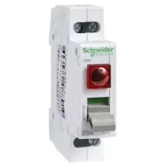   Schneider Electric, A9S61220, moduláris kapcsoló 2P 20A 250V AC, 230V jelzőlámpával, Acti9 ISW (Schneider A9S61220)
