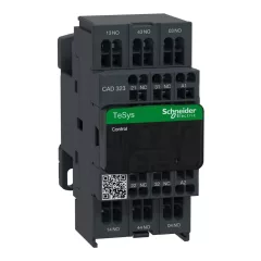   Schneider Electric CAD323FE7, Segédkontaktor 10A, 115V AC 50/60 Hz vezerlés, 3 Záró + 2 Nyitó érintkező, rugós csatlakozás (Segédkapcsoló CAD323FE7)
