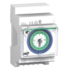   Schneider Electric, CCT15365, mechanikus napi kapcsolóóra, 1 csatorna 16A, 48 BE - 48 KI kapcsolási művelet, 200 óra menet-tartalék, Acti9 IH 24h 1c ARM (Schneider CCT15365)
