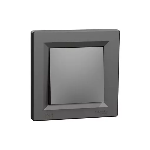 Schneider Electric Asfora EPH0100271 vízmentes egypólusú kapcsoló (101), antracit burkolattal, kerettel, süllyesztett, vízmentes (IP44) 10A 250V ( EPH0100271 ).