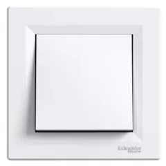   Schneider Electric Asfora EPH0200121 kétpólusú kapcsoló (102), fehér burkolattal, kerettel, süllyesztett 10A 250V ( EPH0200121 ).