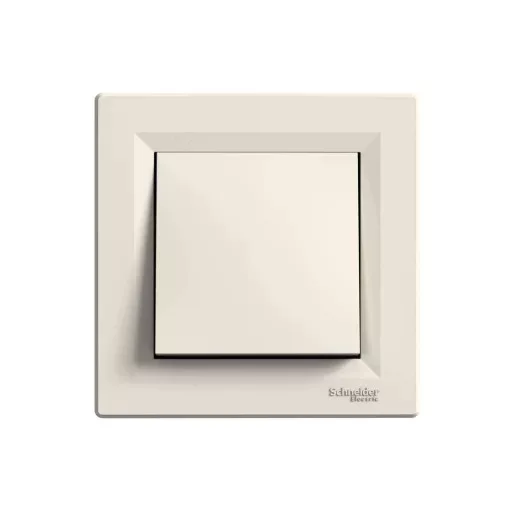 Schneider Electric Asfora EPH0200123 kétpólusú kapcsoló (102), bézs burkolattal, kerettel, süllyesztett 10A 250V ( EPH0200123 ).