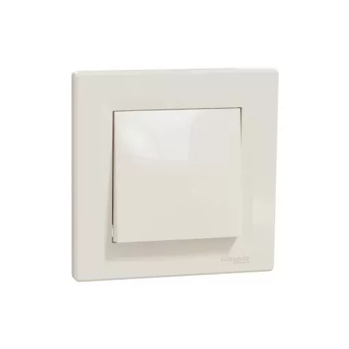 Schneider Electric Asfora EPH0700123 egypólusú nyomó (N101), bézs burkolattal, kerettel, süllyesztett 10A 250V ( EPH0700123 ).