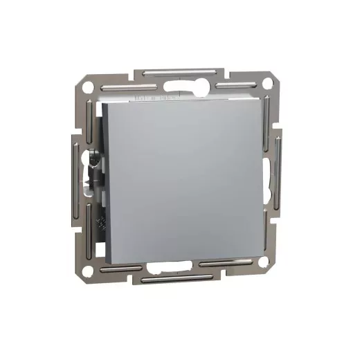 Schneider Electric Asfora EPH0700162 egypólusú nyomó (N101), acél burkolattal. keret nélkül, süllyesztett 10A 250V ( EPH0700162 ).