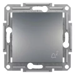   Schneider Electric Asfora EPH0800162 egypólusú nyomó (N101), acél burkolattal. keret nélkül, süllyesztett, csengőjellel 10A 250V ( EPH0800162 ).