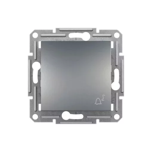 Schneider Electric Asfora EPH0800162 egypólusú nyomó (N101), acél burkolattal. keret nélkül, süllyesztett, csengőjellel 10A 250V ( EPH0800162 ).