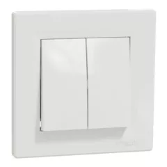   Schneider Electric Asfora EPH1100121 Kettős nyomó, fehér burkolattal, kerettel, süllyesztett 10A 250V ( EPH1100121 ).