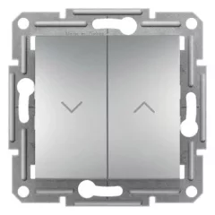   Schneider Electric Asfora EPH1300561 Redőnykapcsoló, aluminium burkolattal. keret nélkül, süllyesztett 10A 250V ( EPH1300561 ).