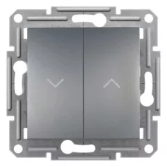   Schneider Electric Asfora EPH1300562 Redőnykapcsoló, acél burkolattal. keret nélkül, süllyesztett 10A 250V ( EPH1300562 ).