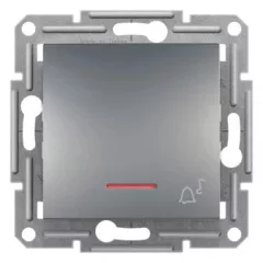   Schneider Electric Asfora EPH1700162 egypólusú nyomó (N101), acél burkolattal. keret nélkül, süllyesztett, csengőjellel, piros jelzőfénnyel 10A 250V ( EPH1700162 ).