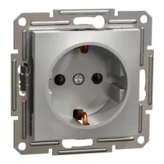   Schneider Electric Asfora EPH2900161 földelt csatlakozóaljzat (dugalj), 2P+F, aluminium burkolattal. keret nélkül, süllyesztett, 16A 250V ( EPH2900161 ).