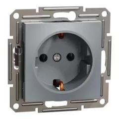   Schneider Electric Asfora EPH2900162 földelt csatlakozóaljzat (dugalj), 2P+F, acél burkolattal. keret nélkül, süllyesztett, 16A 250V ( EPH2900162 ).