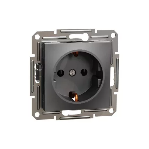 Schneider Electric Asfora EPH2900171 földelt csatlakozóaljzat (dugalj), 2P+F, antracit burkolattal. keret nélkül, süllyesztett, 16A 250V ( EPH2900171 ).