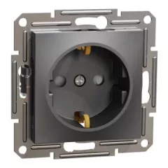   Schneider Electric Asfora EPH2900271 földelt csatlakozóaljzat (dugalj), gyermekvédelemmel, 2P+F, antracit burkolattal. keret nélkül, süllyesztett, 16A 250V ( EPH2900271 ).