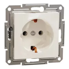   Schneider Electric Asfora EPH2970123 földelt csatlakozóaljzat (dugalj), 2P+F, bézs burkolattal, keret nélkül, süllyesztett, 16A 250V ( EPH2970123 ).